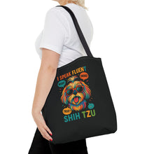 I Speak Fluent Shih Tzu – Funny Dog Lover Tote Bag | Small Dog Mom Gift | Colorful Pet Humor Accessory