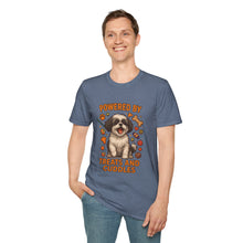 Powered by Treats and Cuddles T-Shirt (Transparent Design) | Funny Shih Tzu Shirt, Dog Mom Gift, Cute Pet Lover Tee