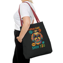 I Speak Fluent Shih Tzu – Funny Dog Lover Tote Bag | Small Dog Mom Gift | Colorful Pet Humor Accessory