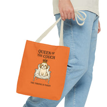 Queen of the Couch – Orange Shih Tzu Tote Bag | Funny Dog Mom Gift | The Throne Is Taken