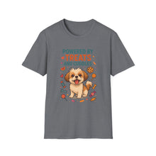 Powered by Treats and Cuddles T-Shirt (Transparent) | Funny Shih Tzu Dog Mom Tee, Pet Lover Gift, Cute Dog Quote Shirt