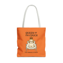 Queen of the Couch – Orange Shih Tzu Tote Bag | Funny Dog Mom Gift | The Throne Is Taken