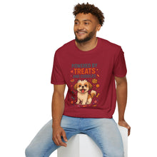 Powered by Treats and Cuddles T-Shirt (Transparent) | Funny Shih Tzu Dog Mom Tee, Pet Lover Gift, Cute Dog Quote Shirt