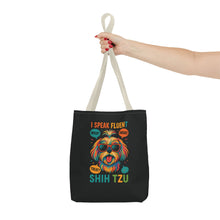 I Speak Fluent Shih Tzu – Funny Dog Lover Tote Bag | Small Dog Mom Gift | Colorful Pet Humor Accessory