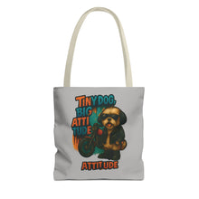 Tiny Dog, Big Attitude Tote Bag – Funny Small Dog Gift for Pet Parents, Dog Moms, and Animal Lovers