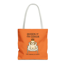 Queen of the Couch – Orange Shih Tzu Tote Bag | Funny Dog Mom Gift | The Throne Is Taken