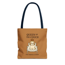Queen of the Couch – Light Brown Shih Tzu Tote Bag | Dog Mom Gift | The Throne Is Taken