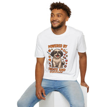 Powered by Treats and Cuddles T-Shirt (Transparent Design) | Funny Shih Tzu Shirt, Dog Mom Gift, Cute Pet Lover Tee