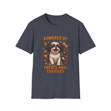Powered by Treats and Cuddles T-Shirt (Transparent Design) | Funny Shih Tzu Shirt, Dog Mom Gift, Cute Pet Lover Tee
