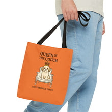 Queen of the Couch – Orange Shih Tzu Tote Bag | Funny Dog Mom Gift | The Throne Is Taken