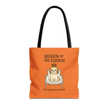 Queen of the Couch – Orange Shih Tzu Tote Bag | Funny Dog Mom Gift | The Throne Is Taken