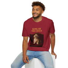 King of the Couch T-Shirt (Realistic Art – Transparent) | Funny Shih Tzu Shirt for Dog Dads, Cute Pet Lover Gift, Unisex Dog Tee