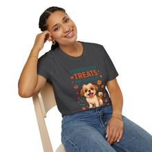 Powered by Treats and Cuddles T-Shirt (Transparent) | Funny Shih Tzu Dog Mom Tee, Pet Lover Gift, Cute Dog Quote Shirt