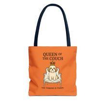 Queen of the Couch – Orange Shih Tzu Tote Bag | Funny Dog Mom Gift | The Throne Is Taken