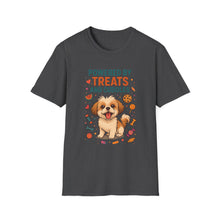 Powered by Treats and Cuddles T-Shirt (Transparent) | Funny Shih Tzu Dog Mom Tee, Pet Lover Gift, Cute Dog Quote Shirt