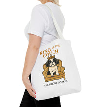 King of the Couch – Funny Shih Tzu Tote Bag | Small Dog Dad Gift | Throne Taken Dog Humor