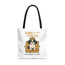 King of the Couch – Funny Shih Tzu Tote Bag | Small Dog Dad Gift | Throne Taken Dog Humor