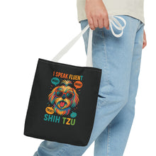 I Speak Fluent Shih Tzu – Funny Dog Lover Tote Bag | Small Dog Mom Gift | Colorful Pet Humor Accessory