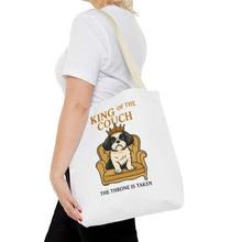 King of the Couch – Funny Shih Tzu Tote Bag | Small Dog Dad Gift | Throne Taken Dog Humor