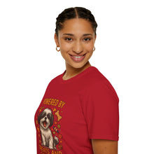 Powered by Treats and Cuddles T-Shirt (Transparent Design) | Funny Shih Tzu Shirt, Dog Mom Gift, Cute Pet Lover Tee
