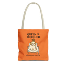 Queen of the Couch – Orange Shih Tzu Tote Bag | Funny Dog Mom Gift | The Throne Is Taken