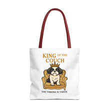 King of the Couch – Funny Shih Tzu Tote Bag | Small Dog Dad Gift | Throne Taken Dog Humor