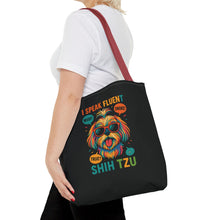 I Speak Fluent Shih Tzu – Funny Dog Lover Tote Bag | Small Dog Mom Gift | Colorful Pet Humor Accessory