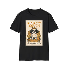 King of the Couch T-Shirt (Transparent) | Funny Shih Tzu Tee, Velcro Dog Humor, Tiny Dog Big Attitude, Pet Lover Gift