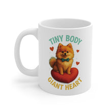Tiny Body, Giant Heart Mug | Cute Pomeranian Coffee Cup, Dog Lover Gift, Small Dog Drinkware