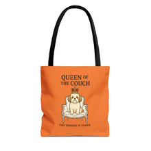 Queen of the Couch – Orange Shih Tzu Tote Bag | Funny Dog Mom Gift | The Throne Is Taken