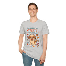 Powered by Treats and Cuddles T-Shirt (Transparent) | Funny Shih Tzu Dog Mom Tee, Pet Lover Gift, Cute Dog Quote Shirt