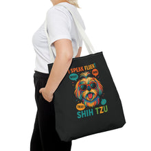 I Speak Fluent Shih Tzu – Funny Dog Lover Tote Bag | Small Dog Mom Gift | Colorful Pet Humor Accessory