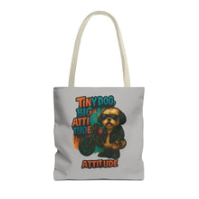 Tiny Dog, Big Attitude Tote Bag – Funny Small Dog Gift for Pet Parents, Dog Moms, and Animal Lovers