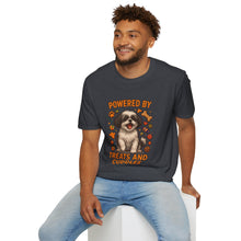 Powered by Treats and Cuddles T-Shirt (Transparent Design) | Funny Shih Tzu Shirt, Dog Mom Gift, Cute Pet Lover Tee