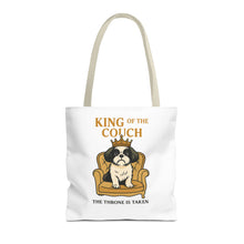 King of the Couch – Funny Shih Tzu Tote Bag | Small Dog Dad Gift | Throne Taken Dog Humor