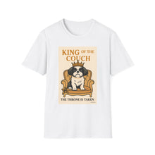 King of the Couch T-Shirt (Transparent) | Funny Shih Tzu Tee, Velcro Dog Humor, Tiny Dog Big Attitude, Pet Lover Gift