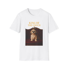 King of the Couch T-Shirt (Realistic Art – Transparent) | Funny Shih Tzu Shirt for Dog Dads, Cute Pet Lover Gift, Unisex Dog Tee
