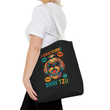 I Speak Fluent Shih Tzu – Funny Dog Lover Tote Bag | Small Dog Mom Gift | Colorful Pet Humor Accessory