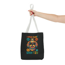 I Speak Fluent Shih Tzu – Funny Dog Lover Tote Bag | Small Dog Mom Gift | Colorful Pet Humor Accessory