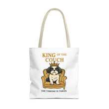 King of the Couch – Funny Shih Tzu Tote Bag | Small Dog Dad Gift | Throne Taken Dog Humor