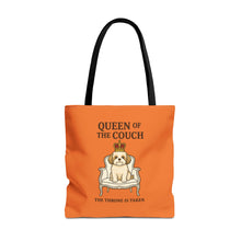 Queen of the Couch – Orange Shih Tzu Tote Bag | Funny Dog Mom Gift | The Throne Is Taken