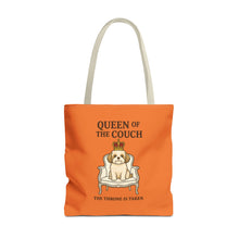 Queen of the Couch – Orange Shih Tzu Tote Bag | Funny Dog Mom Gift | The Throne Is Taken